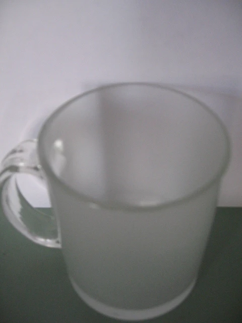 Steklena skodelica za sublimacijo-polirana, dispolished glass mug,sublimacija,skodelica