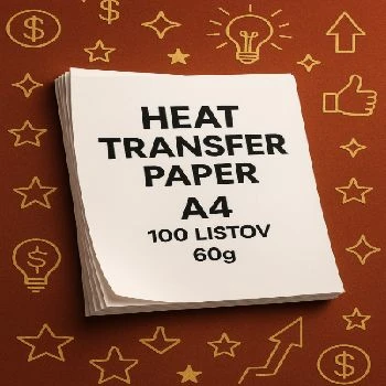 heat transfer papir, A4 100 pol, 60g papir, ceneje, ugodno, prihranek, lokalno, Ljubljana, kakovosten papir za prenos, papir za majice, termotransfer papir