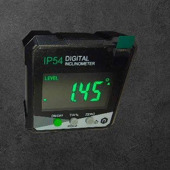 digitalni kotomer, zelena LED osvetlitev, digitalni inclinometer, merjenje kota, mizarji Ljubljana, varjenje pločevine, ceneje, ugodno, prihranek, lokalno, Ljubljana