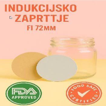 folija za indukcijsko varjenje, fi 72mm, stekleni kozarci, ceneje, ugodno, prihranek, lokalno, ljubljana, embalaža za živila, svežina izdelka, indukcijska folija, certifikat za živila, podpora uporabnikom