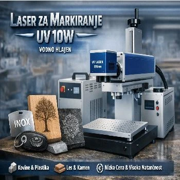laser za markiranje UV 10W, UV laser 355 nm, vodno hlajen laser, graviranje kovine plastike lesa gume kamna, lokalno ljubljana, ugodno ceneje prihranek, industrijsko markiranje, univerzalni laser