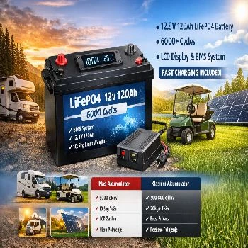 LiFePO4 akumulator 12V 120Ah, akumulator z BMS, 6000 ciklov, LCD prikaz napolnjenosti, akumulator za solar, akumulator za RV, golf cart baterija, ceneje, ugodno, prihranek, lokalno, Ljubljana
