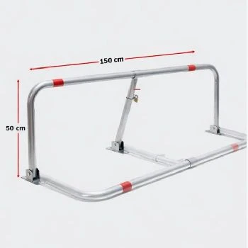 parkirna ovira inox 160 cm, parkirna ovira xxl, ojačana parkirna ovira, zaščita dvojnega parkirišča, zaščita bočnega parkirišča, inox parkirna zapora, ugodno lokalno ljubljana, prihranek ceneje parkirišče