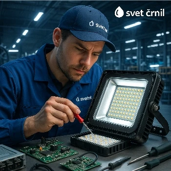 popravilo LED reflektorjev, ceneje, ugodno, prihranek, lokalno, Ljubljana, industrijska razsvetljava, servis LED svetilk, teniška igrišča, skladišča