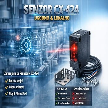 CX-424 senzor, Panasonic CX-424 nadomestni, zaznava plastenk, zaznava izdelka, industrijska avtomatizacija, standardna vezava tri žičke, plug and play konektor, ceneje ugodno prihranek, lokalno Ljubljana
