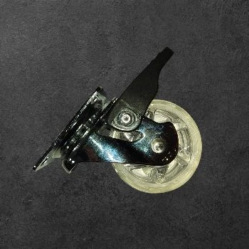 Vrtljiva kolesa 50mm, chrome kolesa, kolesa z zavoro, prozorna PU guma, kolesa za pohištvo, tiha kolesa, kolesa za pisarniške stole, izdelano v EU kolesa, trpežna kolesa