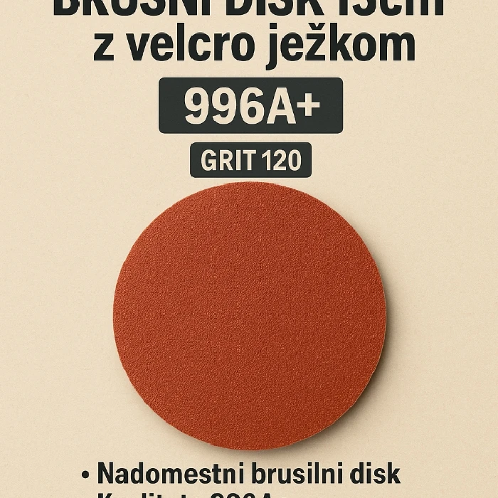 Brusni disk 15cm z velcro ježkom 996A  grit 120, brusni disk 15cm, ježek disk 120, 996A , grit 120, ceneje, ugodno, prihranek, lokalno, ljubljana, fini brusilni disk