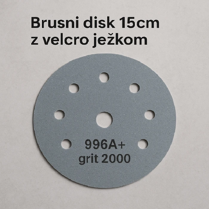 Brusni disk 15cm z velcro ježkom 996A  grit 2000, brusni disk 15cm, grit 2000, 996A , superfino brušenje, poliranje, lakiranje, ceneje, ugodno, lokalno, prihranek, ljubljana