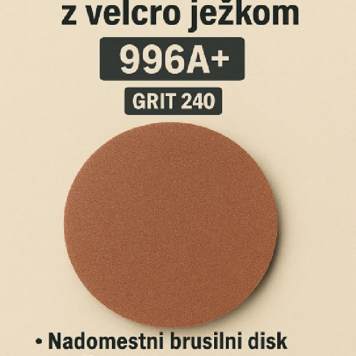 Brusni disk 15cm z velcro ježkom 996A  grit 240, brusni disk 15cm, ježek disk 240, grit 240, 996A , fina obdelava, ceneje, ugodno, prihranek, lokalno, ljubljana