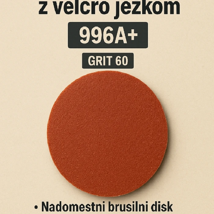 Brusni disk 15cm z velcro ježkom 996A  grit 60, brusni disk 15cm, ježek brusilni disk, 996A , grit 60, ceneje, ugodno, prihranek, lokalno, ljubljana, brusilka disk