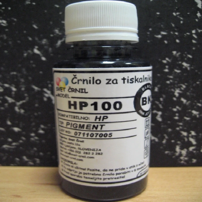 Črnilo HP100 Black ki se ne zasuši za HP 302 304 651 50mL, canon kartuse,canon kartuše, refill,polnjene kartuše,blazinica za žig,hp kartuše,polnjenje ljubljana, lastna proizvodnja, slovenija,ink,obnova,recikliranje,ekologija