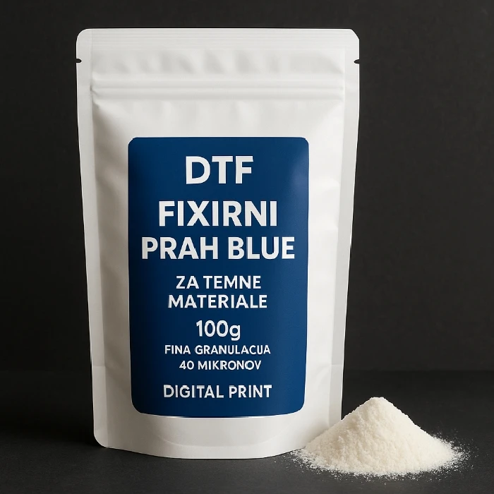 Fiksirni prah Blue za temne materiale 100g 40 mikronov,  DTF fiksirni prah, fiksirni prah Blue, za temne materiale, 100g, 40 mikronov, ceneje, ugodno, prihranek, lokalno, Ljubljana, brez bele barve