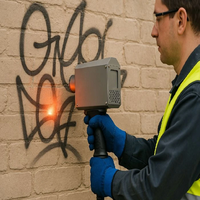 Kalibracija pulznega laserja za odstranevanje nečistoč pond., kalibracija pulznega laserja, čiščenje fasade, odstranjevanje grafitov, ugodno, ceneje, prihranek, lokalno, Ljubljana, Svet črnil, POND laser, industrijsko čiščenje, ekološko čiščenje