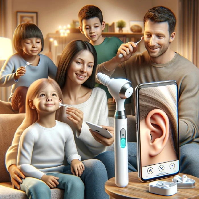 Mikroskop za pregledovanje in čiščenje ušes za celo družino, brezžična vizualna silikonska ušesna žlička, čiščenje ušes, ušesno maslo, endoskop, silikonske žličke za ušesa, 5-MP visokoločljivostni endoskop, WiFi povezava, varnost, učinkovitost, priročnost, higiena