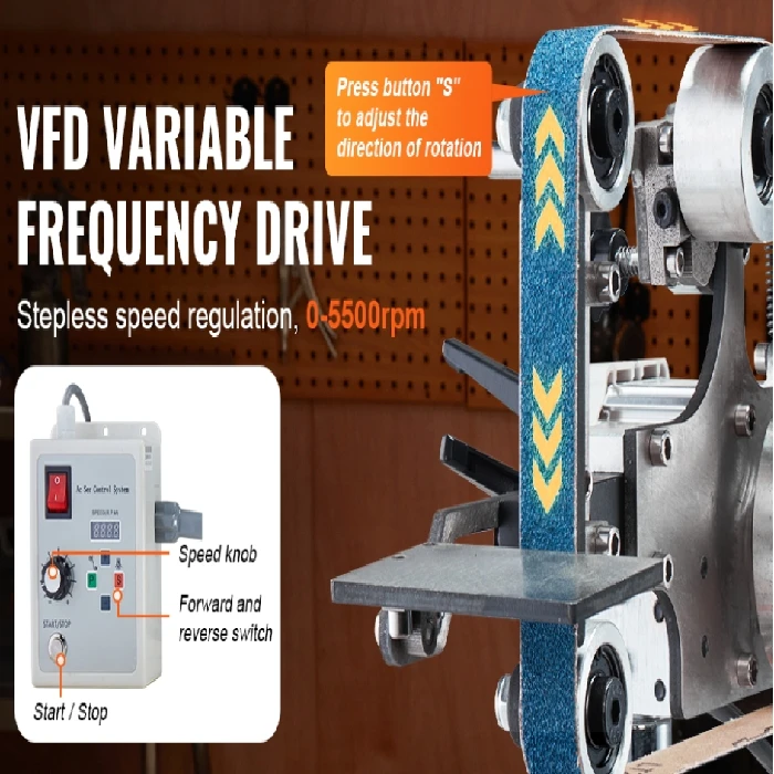 Precizni Tračni Brusilnik MetalEdge VFD 30x1, tračni brusilnik, metaledge vfd, brusilnik za nože, brusilnik za nakit, ceneje, ugodno, prihranek, lokalno, ljubljana, tračni brusilnik z vfd, brusilnik 30x1