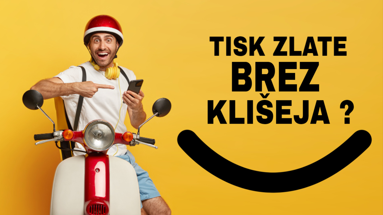 Ali je mogoče natisniti zlato barvo brez izdelave klišeja ?