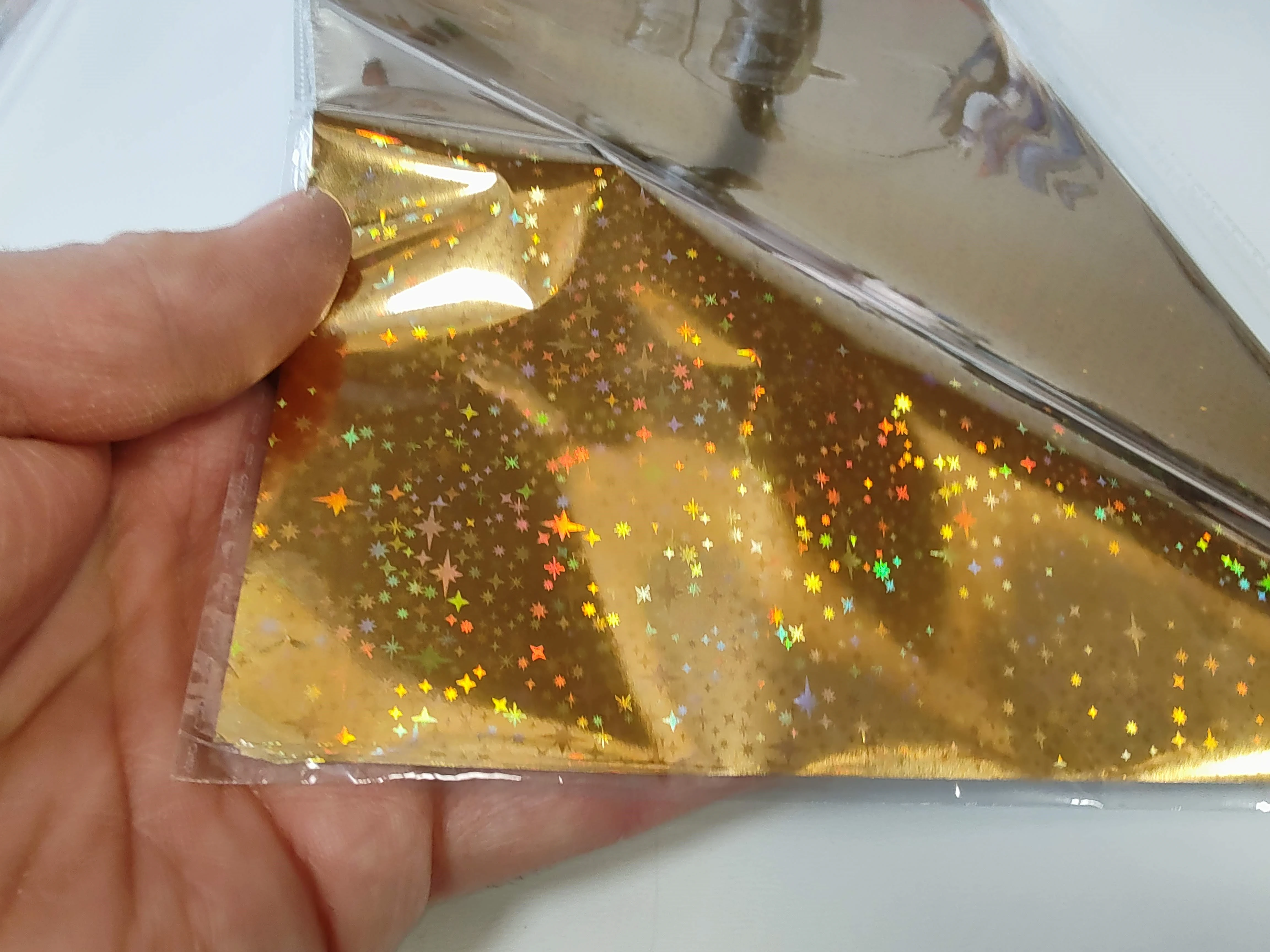Folija za hologramski zlat zvezdnato nebo metaliziran digitalni tisk  50pol A4, transfer,zlata folija,zlatotisk,vizitke