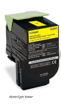 Obnovljen toner za Lexmark CS310/S410/S510 yellow (70C2HY0) za 3000 strani, 70C2HY0,70C20Y0