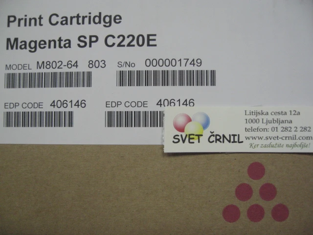 Obnovljen toner za Ricoh SPC220S/240 Magenta za 2300 strani, SPC220c magenta toner refill,spc-220,sp c220,sp 220,spc240sf,sp c240sf,406100, 406054, 406767, 407644, 406099,ceneje, ugodno, prihranek, lokalno, ljubljana, Nashuatec, obnovljen toner, Ricoh, toner za 2000 strani, multifunkcijske naprave