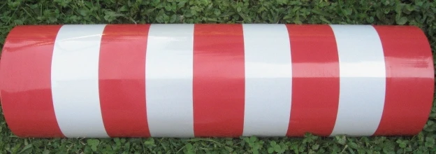 Ovalna parkirna ovira z dalinjskim upravljanjem (rdeča barva z odbojno folijo), AS-BW-3 red,parking barrier,parkirne ovire,