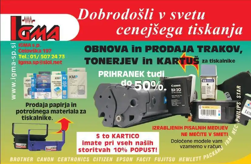 Zaprtje podjetja IGMA ki je več kot četrt stoletja polnilo kartuše in tonerje v Ljubljani, IGMA,kartuše,tonerji,tiskalniki,popravilo elektronike,Svet črnil,polnilne kartuše,Ljubljana,popust,inovacije,razvoj,gospodinje,tajnice,zadovoljstvo strank,Svet črnil,Rakuševa ulica,Spektra,Igor Maver,pokoj,upokojenci,prihranek,kakovos