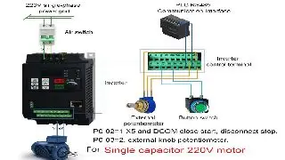 VFD mini elektrarna,enofazni rele WK600D priklop,S in T priklop,VFD iz ene faze v tri,motor brez kondenzatorja,nadzor hitrosti,manj gretja,VFD WEIKEN WK600D priklop,povezava enofazni rele VFD,varnejši priklop motorja,enostaven priklop VFD